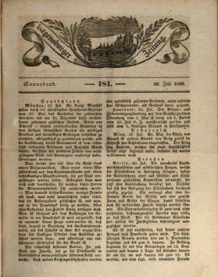 Regensburger Zeitung Samstag 30. Juli 1836