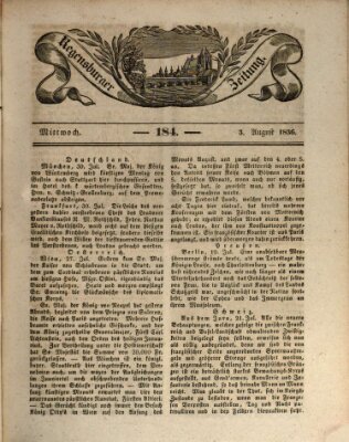 Regensburger Zeitung Mittwoch 3. August 1836