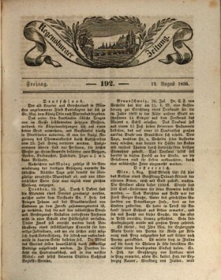 Regensburger Zeitung Freitag 12. August 1836