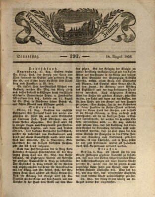 Regensburger Zeitung Donnerstag 18. August 1836