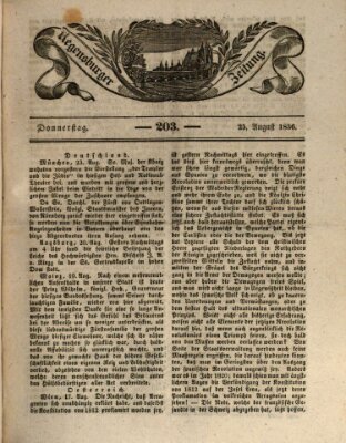 Regensburger Zeitung Donnerstag 25. August 1836