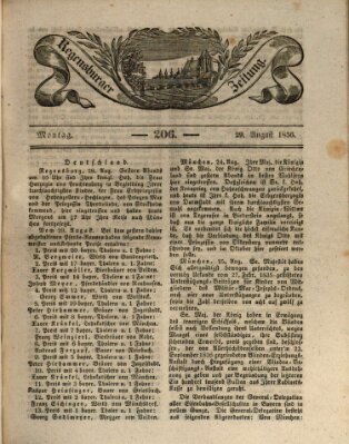 Regensburger Zeitung Montag 29. August 1836