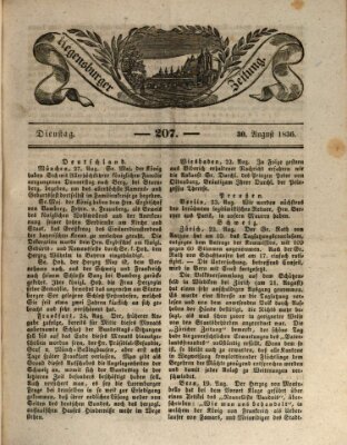 Regensburger Zeitung Dienstag 30. August 1836