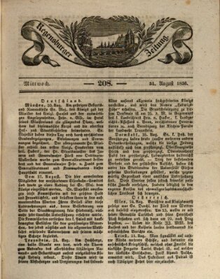 Regensburger Zeitung Mittwoch 31. August 1836