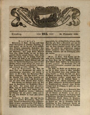 Regensburger Zeitung Dienstag 20. September 1836