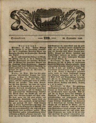 Regensburger Zeitung Samstag 24. September 1836