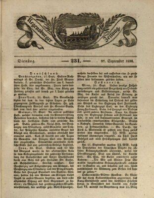 Regensburger Zeitung Dienstag 27. September 1836