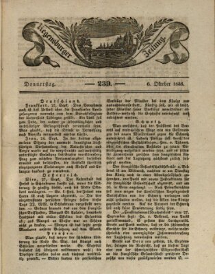 Regensburger Zeitung Donnerstag 6. Oktober 1836