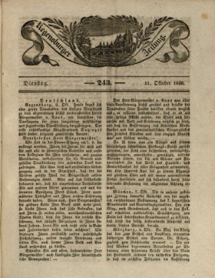 Regensburger Zeitung Dienstag 11. Oktober 1836