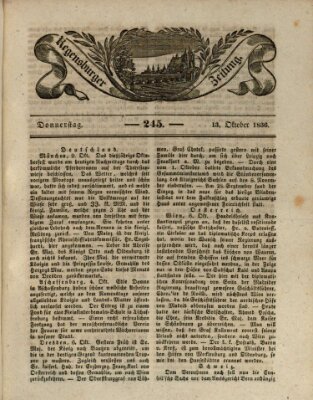 Regensburger Zeitung Donnerstag 13. Oktober 1836