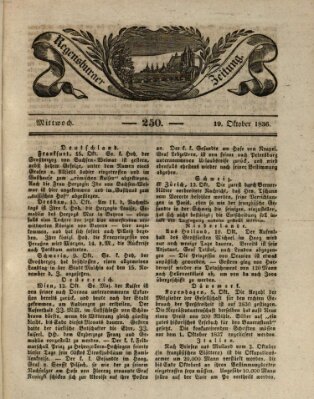 Regensburger Zeitung Mittwoch 19. Oktober 1836