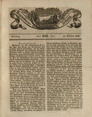 Regensburger Zeitung Freitag 21. Oktober 1836