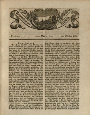 Regensburger Zeitung Freitag 28. Oktober 1836