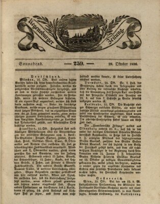 Regensburger Zeitung Samstag 29. Oktober 1836