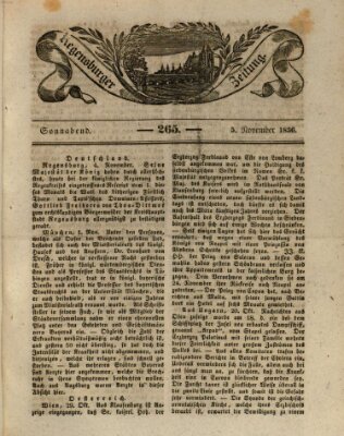 Regensburger Zeitung Samstag 5. November 1836