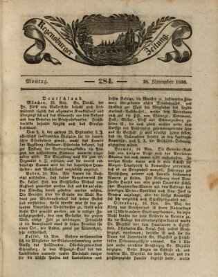 Regensburger Zeitung Montag 28. November 1836