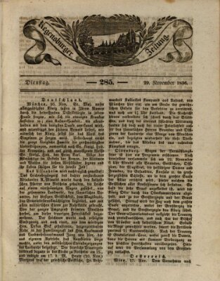 Regensburger Zeitung Dienstag 29. November 1836