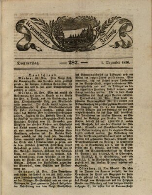 Regensburger Zeitung Donnerstag 1. Dezember 1836