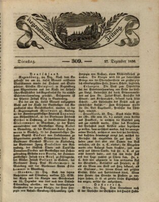 Regensburger Zeitung Dienstag 27. Dezember 1836