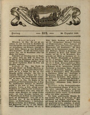 Regensburger Zeitung Freitag 30. Dezember 1836