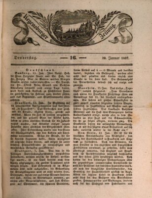 Regensburger Zeitung Donnerstag 19. Januar 1837