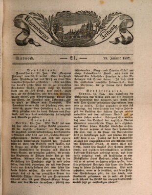 Regensburger Zeitung Mittwoch 25. Januar 1837
