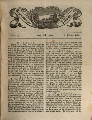 Regensburger Zeitung Montag 6. Februar 1837