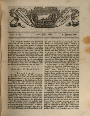 Regensburger Zeitung Mittwoch 8. Februar 1837