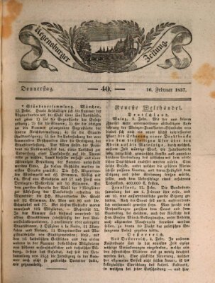 Regensburger Zeitung Donnerstag 16. Februar 1837