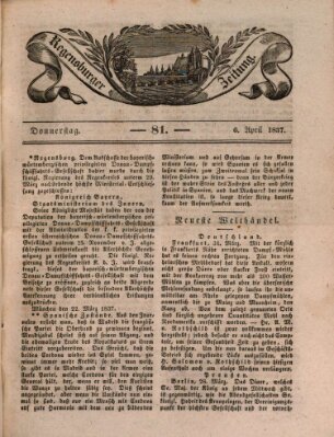 Regensburger Zeitung Donnerstag 6. April 1837