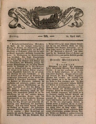 Regensburger Zeitung Freitag 14. April 1837