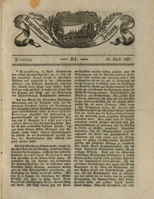 Regensburger Zeitung Dienstag 18. April 1837