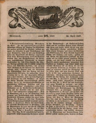 Regensburger Zeitung Mittwoch 26. April 1837