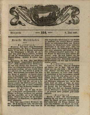 Regensburger Zeitung Mittwoch 7. Juni 1837