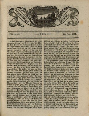 Regensburger Zeitung Mittwoch 14. Juni 1837