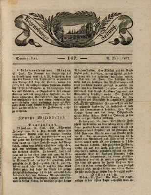 Regensburger Zeitung Donnerstag 22. Juni 1837