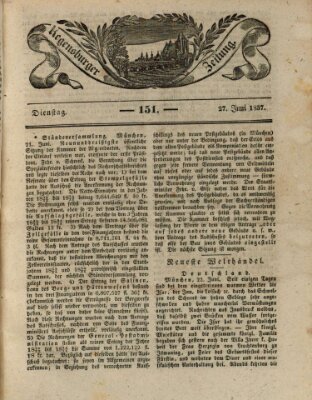 Regensburger Zeitung Dienstag 27. Juni 1837