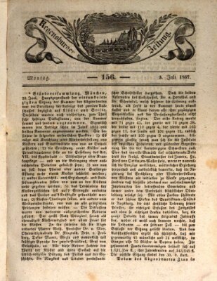 Regensburger Zeitung Montag 3. Juli 1837