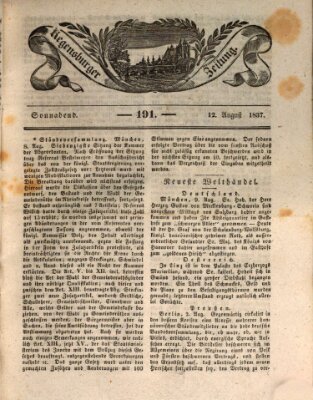 Regensburger Zeitung Samstag 12. August 1837