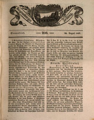 Regensburger Zeitung Samstag 26. August 1837