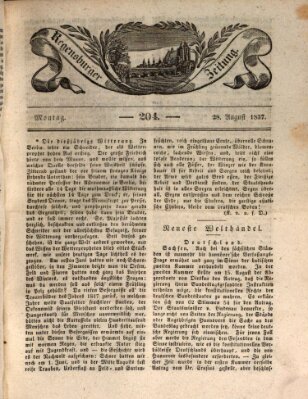 Regensburger Zeitung Montag 28. August 1837