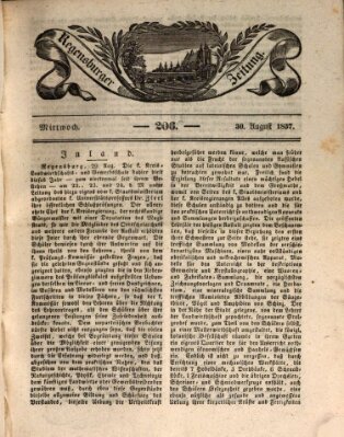 Regensburger Zeitung Mittwoch 30. August 1837