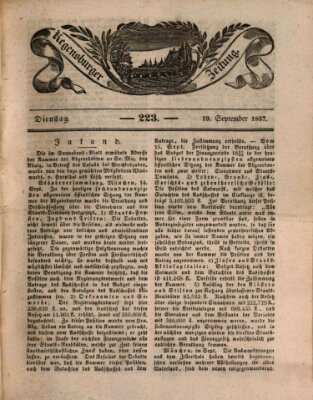 Regensburger Zeitung Dienstag 19. September 1837