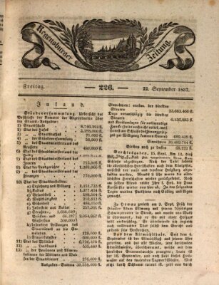 Regensburger Zeitung Freitag 22. September 1837