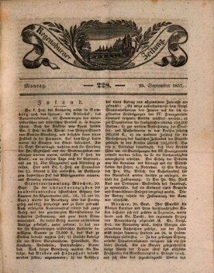 Regensburger Zeitung Montag 25. September 1837