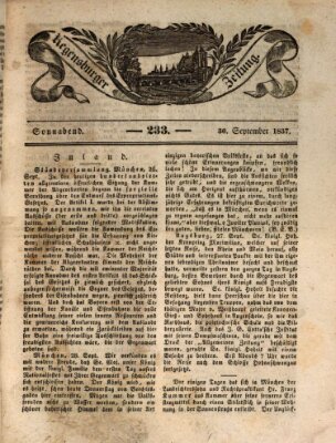 Regensburger Zeitung Samstag 30. September 1837