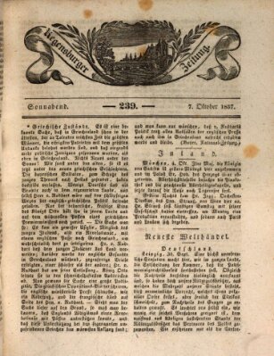 Regensburger Zeitung Samstag 7. Oktober 1837