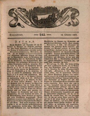 Regensburger Zeitung Samstag 14. Oktober 1837