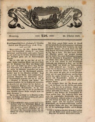 Regensburger Zeitung Montag 30. Oktober 1837