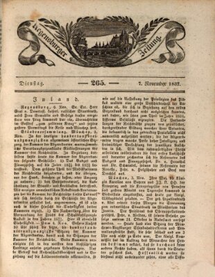 Regensburger Zeitung Dienstag 7. November 1837